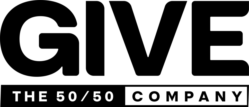 working to give logo